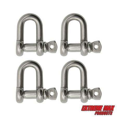 EXTREME MAX Extreme Max 3006.8276.4 BoatTector Stainless Steel Chain Shackle - 5/8", 4-Pack 3006.8276.4